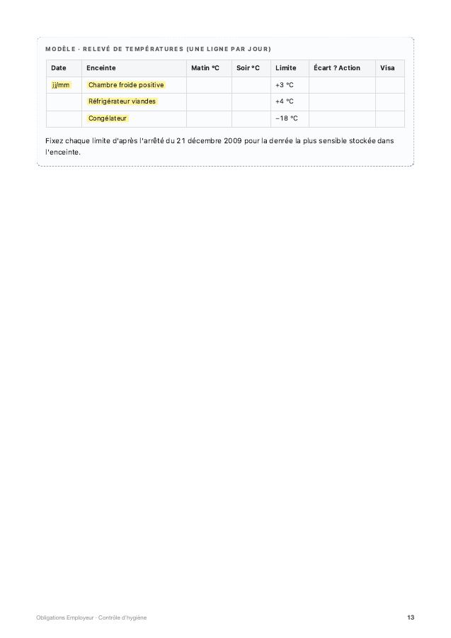 Page 13 · Les documents à présenter du guide « Contrôle d'hygiène »