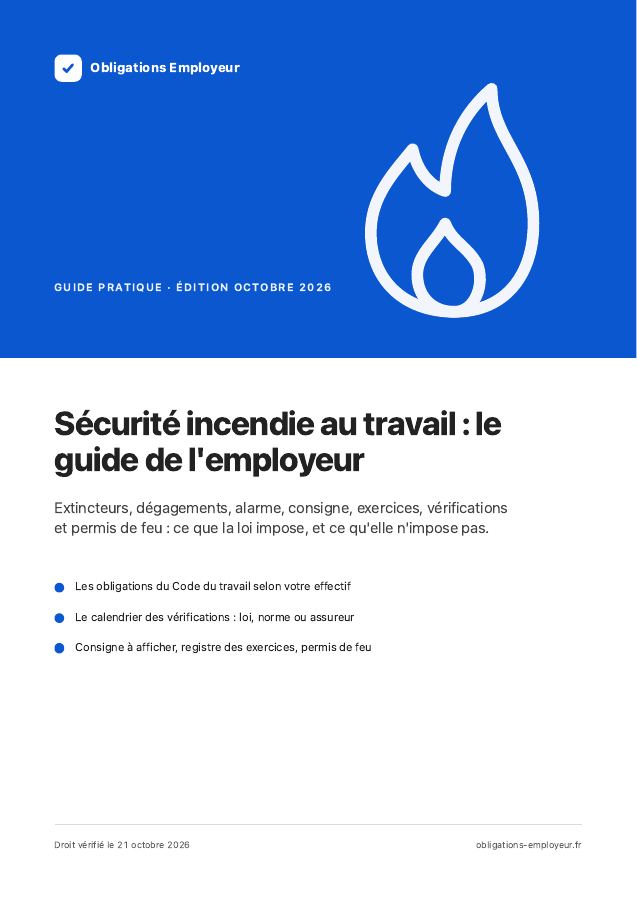 Couverture du guide PDF « Sécurité incendie au travail : le guide de l'employeur »